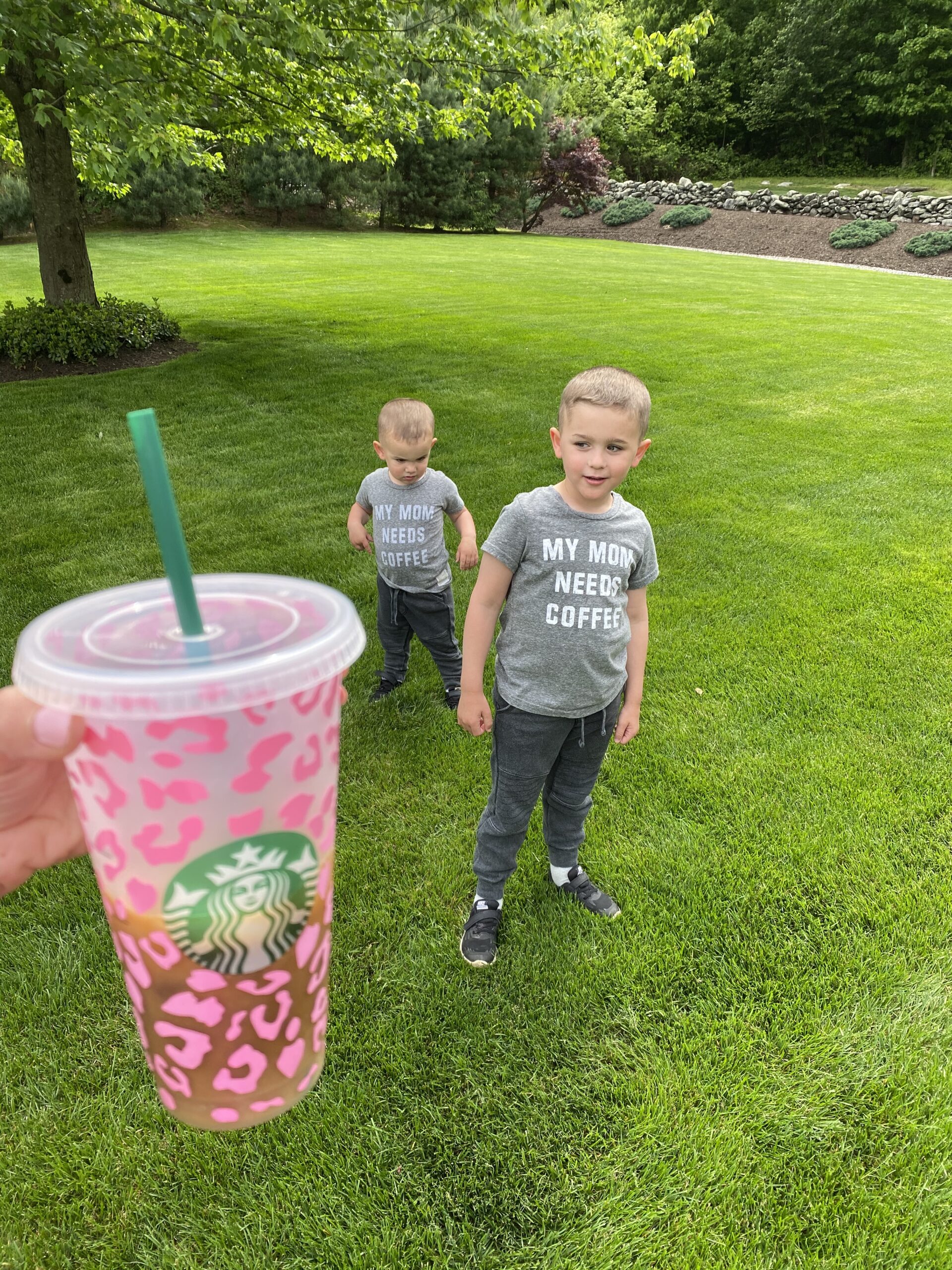 two children in the garden