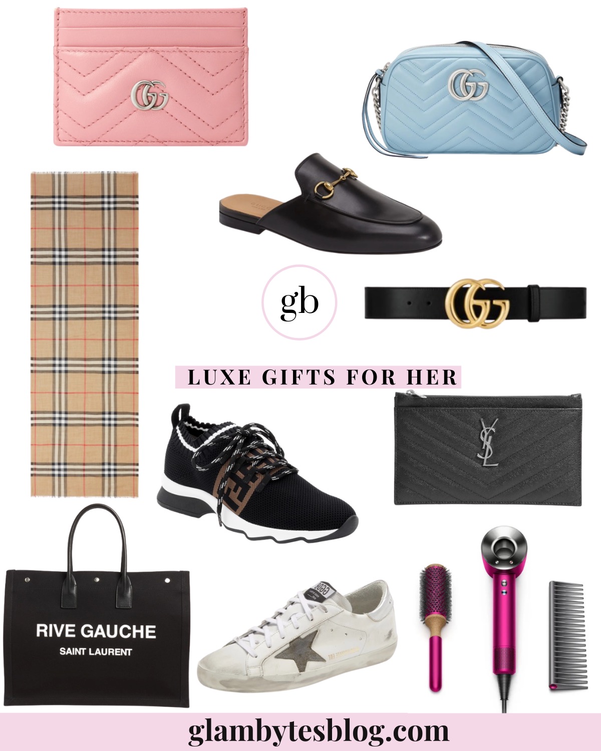 collage of items for Luxe Gifts For Her