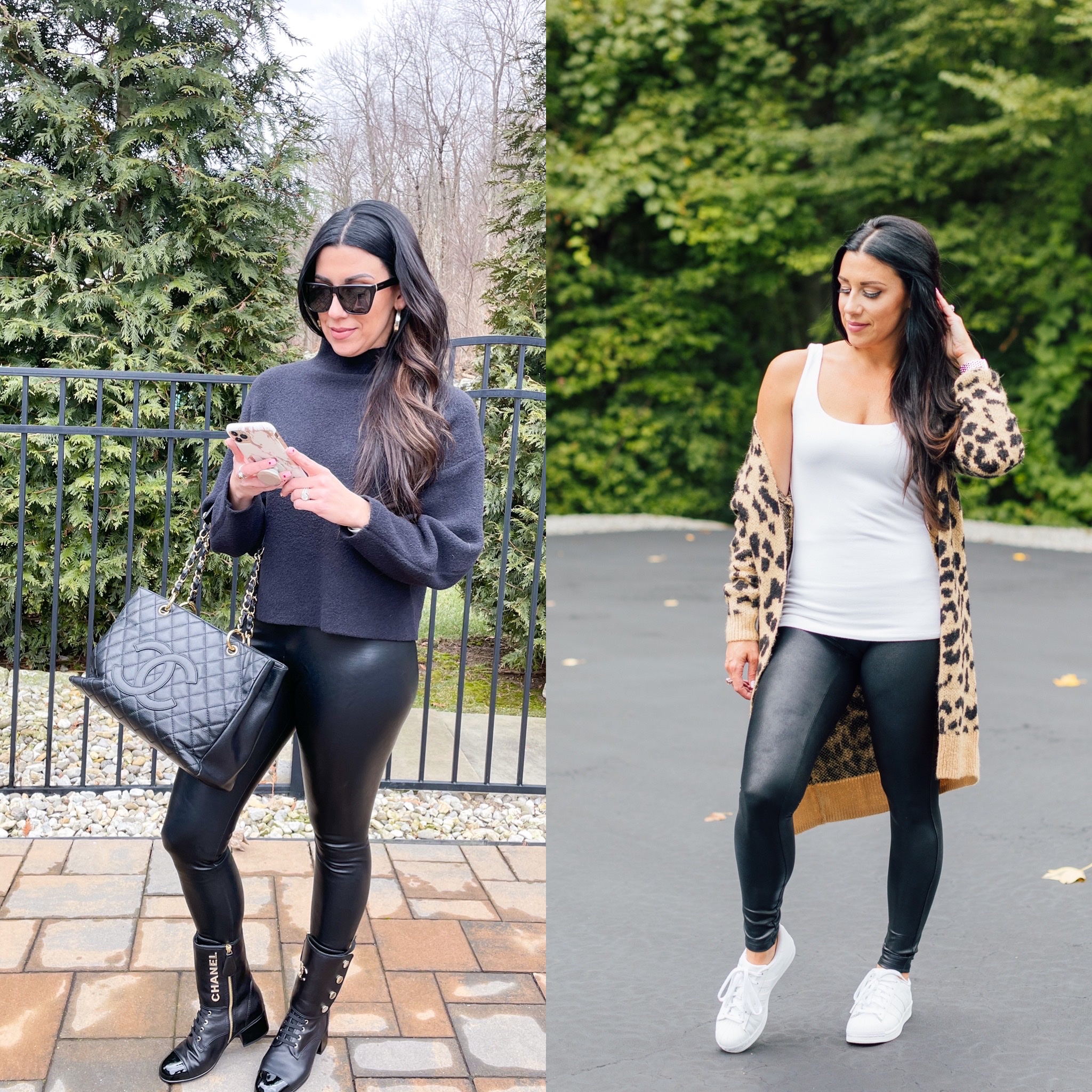 4 ways to wear Spanx faux leather leggings. - Love Lake Living