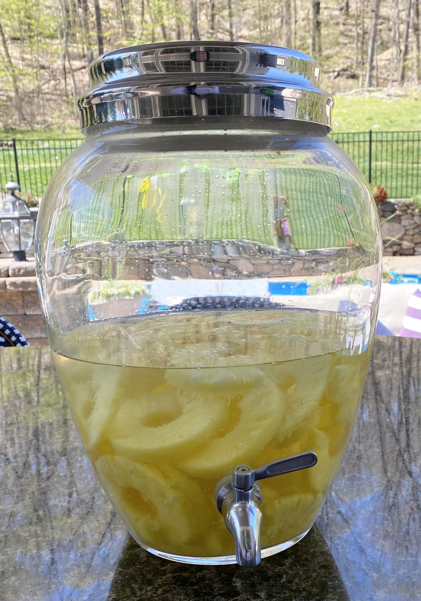 glass jar with faucet with Stoli Doli drink