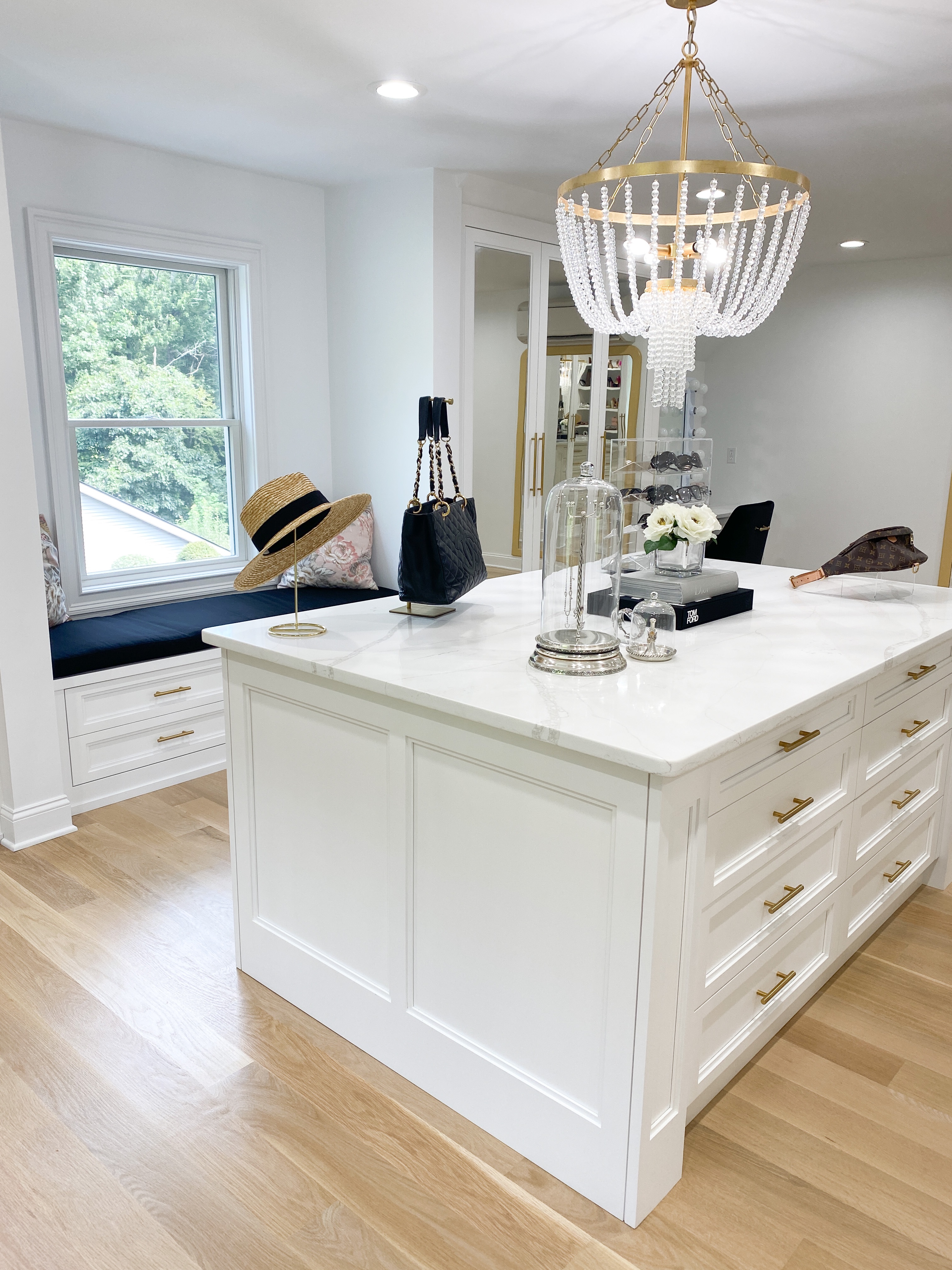 chandelier in a closet